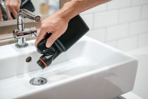 Removal of blockage in the sink chemical drain cleaners