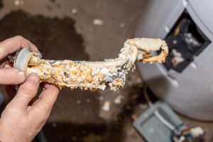 sediment buildup in the water heater tank